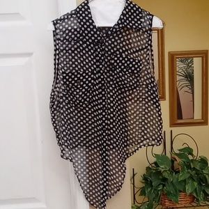 Sheer Polka-dot Shirt